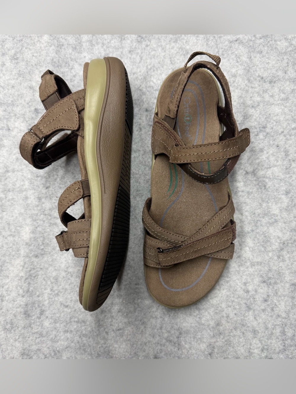 Orthofeet Hydra 928 Women's Sandals Brown Comfort Orthopedic Size 7.5 B Medium